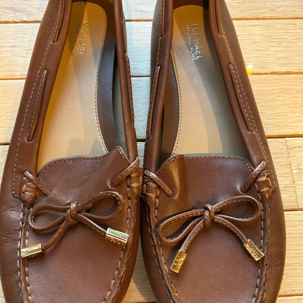 Michael Kors Brown Leather Moccasin Flats